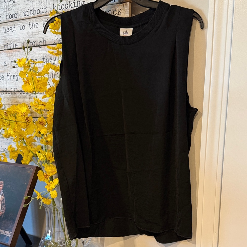 CAbi Black Muscle Tee Sleeveless Crewneck